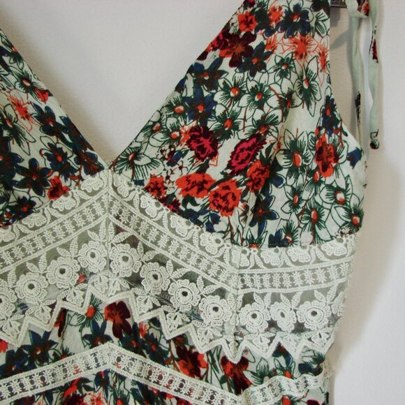 Free People Claire Floral Boho Maxi Slip Dress Sleeveless Crochet Lace NEW XS - Picture 7 of 15